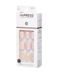 KISS imPRESS No Glue Mani Press On Nails, Design, 'Dorothy', Pink, Short Size, Squoval Shape, Includes 30 Nails, Prep Pad, Instructions Sheet, 1 Manicure Stick, 1 Mini File