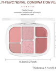 6-in-1 Cream & Powder Makeup Palette – Blush Highlighter & Eyeshadow, Matte & Shimmer Rose Nude Tones, Travel-Friendly Compact for Daily & Travel Use 02