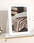 Rechargeable Vanity Mirror with Lights,Desk Makeup Mirror with Lights,Portable Travel for Makeup Desk & Dressing Room,3 Color Lighting, Dimmable Touch Screen