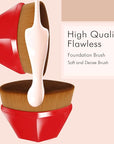 Foundation Brush, Daubigny Perfect Makeup Brush for Face Blush Liquid Powder Foundation Brush for Blending Liquid, Cream or Flawless Powder Cosmetics with Protective Case (Red)