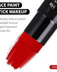 Go Ho Red Face Paint Stick,Easily Washable Formula Body Paint,Non-toxic Full-coverage Cream Red Face Body Paint for Adults Children Halloween Cosplay SFX Devil Clown Makeup