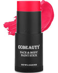 CCbeauty Neon Pink Face Paint Stick, UV Pink Face Painting Kit, Full Coverage SFX Makeup Foundation, Professional Non-Toxic Body Paint for Halloween Costume Cosplay Party, Glow In The Dark Makeup