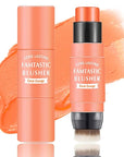 Cream Blush Stick,Blush Stick for Cheeks with Contour Citrus Pink)
