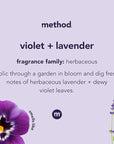 Method Foaming Hand Wash, Violet + Lavender, Reusable Silver Aluminum Bottle, Biodegradable Formula, 10 oz (Pack of 3)