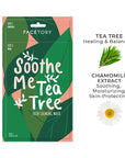 FACETORY K Beauty Face Mask Skin Care - Soothe Me Tea Tree 2-Step Sheet Mask with Tea Tree Extract & Chamomile + Soothing Ampoule | Skin Calming, Acne Clearing (10 Pack)