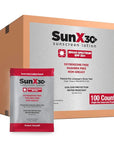 CoreTex Sun X 30+ SPF Individual Sunscreen Packets Travel Size - Bulk Pack of 100 Paraben, Oxybenzone, & Oil Free Broad Spectrum Sunscreen - No White Cast and Water Resistant Up to 80 Minutes