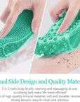 Inmorven Exfoliating Back Scrubber for Shower with Handles, 30 Inch Double-Sided Back Exfoliator Body Scrub Towel, Exfoliating Washcloth Bath Tool for use in Shower, Clean Skin for Men & Women (Green)