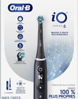 Oral-B iO Series 6 Rechargeable Electric Toothbrush with Visible Pressure Sensor to Protect Gums, 2 Minute Timer, 5 Cleaning Settings, 1 Replacement Toothbrush Head, and Travel Case, Black