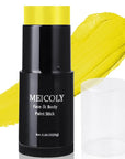 MEICOLY Yellow Face Body Paint Stick,Yellow Face Paint for Halloween Lion Tiger Cosplay Makeup,Professional SFX Makeup Face Painting for Adults and Kids,Waterproof Eye Black Stick