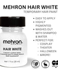 Mehron Makeup Hair White with Brush (1 oz)