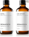 AromaTech Santal & Love Affair Set | Aroma Diffuser Essential Oils Blend of Santal Cardamom, Papyrus, Musk | Love Affair Jasmin, Saffron, Cedar, Ambergris - 120 Milliliter