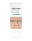 Neutrogena Clear Coverage Flawless Matte CC Cream, Full-Coverage Barley Beige, 1 oz