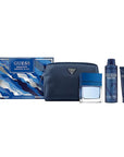Guess Seductive Blue Men/Homme Eau de Toilette 4 Piece Gift Set - Cologne Spray 3.4 Fl. Oz., Deodorizing Body Spray 6.0 Oz., Shower Gel 3.4 Fl. Oz., & Pouch