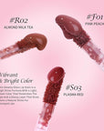 KIMUSE Gleamy Gloss Lip Stain Set, Long-lasting Lightweight Glow Lip Tint, Non-sticky Moisturizing Juicy & Glossy Finish