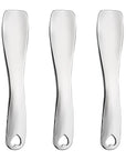 Sibba 3 PCS Facial Spatula Massage Eye Roller Dark Circles Skincare Tool Face Cream Lotion Makeup Stainless Steel Applicator Wand Neck Lines Beauty Instrument Stick Spoon Device(Silver)