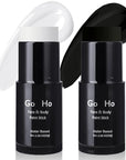 Go Ho White and Black Face Paint Stick,Full-coverage Washable Face Body Paint for Art Theater Halloween Cosplay Skull Zombie Vampire Skeleton Clown SFX Makeup