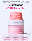 Snp PDRN+99% Glutathione+Niacinamide Facial Toner Pads | Treat Blemishes Exfoliating Pad | LHA, PHA Acne Pad | Bamboo & Vitamin C, E, Ferulic Acid Double-Sided Patch | Toner Pads Korean | 60 Sheets