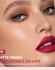 evpct Ruby Red Matte Creamy Retractable Lip Liner Pencils for Shaping & Sculpting Lips, Lip Pencils for Women Long Lasting Waterproof Rich Lip Colors Liner Crayon Lipstick delineador de labios 07