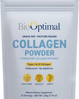 BioOptimal Collagen Peptides Powder - Grass-Fed, Pasture-Raised Hydrolyzed Protein Supplement for Skin, Hair, & Nails - Non-GMO, Zero Sugar Daily Supplement for Men & Women (22 Servings)
