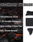 Buildable Matte Eyeshadow Makeup Palette Single - Black Shades | Creamy Pressed Powder for Easy Blending | Mini Travel Palette for Women | Everyday Natural Eye Makeup