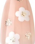 KISS Classy Nails Premium, Press-On Nails, Nail glue included, 'Gleamin', White, Medium Size, Almond Shape, Includes 30 Nails, 2G Glue, 1 Manicure Stick, 1 Mini File