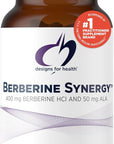 Designs for Health Berberine Synergy - Berberine HCL 400mg + Alpha Lipoic Acid (ALA) for Metabolism, Heart Health + Liver Support - Vegan, Non-GMO Berberine Supplement (60 Capsules)