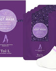 Toi:L Extra Silky Foot Mask 5 Pairs, Post-Peeling Foot Care Treatment, Moisturizing Socks with Guerande Salt & Sweet Almond Oil for Dry Feet, Cracked Heels, and Callus