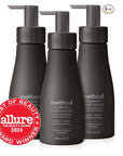 Method Premium Foaming Hand Wash, Vetiver + Amber, Reusable Black Aluminum Bottle, Biodegradable Formula, 10 fl oz (Pack of 3)