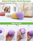 Organic konjac cleansing facial sponges