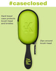 Conair The Knot Doctor for Premium Pro Detangling Brush for Wet or Dry Hair with Green Storage Case, Black