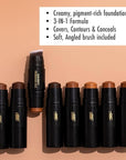 Black Radiance Color Perfect Foundation Stick with Soft Brush Applicator Duo – Buildable, Blendable Versatile Pigment-Rich Formula - Cappuccino