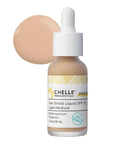 MyChelle Dermaceuticals Sun Shield Liquid Zinc SPF 30 Light/Medium - Tinted Sunscreen for All Skin With Oil-Absorbing Bentonite Clay - Use as Sheer Foundation or Makeup Primer for Matte Finish