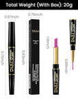 2-in-1 Fuchsia Lip Liner & Lipstick Set Kit for Women, Metallic Lips Kit with Lip Liner Lip Stains Long Lasting Waterproof 24 Hour Lipstick and Lip Liners Combo Lipliners Pencil Set 19