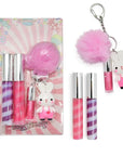 IBI Keychain Lip Glosses Set, Girls Party Favor Including 3Pcs Assorted Flavors Moisturizing Shimmer Lip Glosses for Kids and Teens Ages 5+
