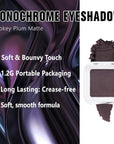 Matte Singe Eye Shadow Palette Makeup, Matte Smokey Plum Monochrome Eyeshadow For Old Women, Mini Singe Pressed Pigmented Waterproof Sombras Para Ojos, Vegan, Talc,Paraben & Cruelty Free, 15