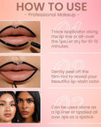 Matte Lip Stain Peel Off Lip Liner, Orange Brown Peel Off Lip Stain Tattoo,Long Lasting & Waterproof Peel Off Lip Gloss Lip Liner,Transfer-Proof All Skin Types.0.12 fl oz #01