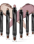 6PCS Cream Eyeshadow Stick Makeup Sets, Metallic And Matte Shimmer Eye Shadow Eye Brightener Stick Pencil Crayon, A01-Brown Neutral