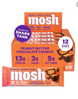 MOSH Peanut Butter Chocolate Keto Protein Bars, High Fiber, Low Carb, Gluten Free, High Protein, Brain Healthy Snack, 12 Count