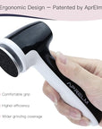 AprElm-E7 Rechargeable Electric Foot Callus Remover with 3-Sizes 120Pcs Sandpaper Discs, Professional 1000RPM 3-Speed Control Electric Foot File (Black)