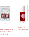 4PCS Lip Tint Stain Set,Mini Liquid Water Tint,Korean Lip