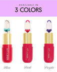 Winky Lux Flower Balm, pH Lip Balm, Color Changing Lipstick and Tinted Stain, Vegan & Cruelty Free Lip Balm, Hydrate & Plump, Sheer Pink Lipstick, Blue Flower