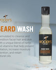 Woody's Energizing Beard Wash for Men, Cleanses and Conditions Skin and Facial Hair, For All Skin Types, 6.3 fl oz