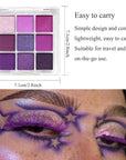 Purple Glitter Matte Eyeshadow Palette, 9 Colors Shimmer High Pigmented Eyeshadow Powder, Dream Purple Eye Shadow Palette Makeup,Waterproof Blendable Colorful Eyeshadow Palette for Girl Women