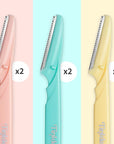 Tinkle Dermaplaning Tool 6ct, Dermaplane Razor for Women, Safe and Easy Peach Fuzz Remover, Eyebrow Trimmer with Protective Cover
