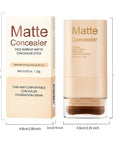 Foundation Stick, 2 in 1 Dual-Ended Eraser Contour Stick with Brush, Tinted Moisturizer, Skin Tint, Face Foundation, Radiant & Dewy Finish for Face Makeup, Sheer to Medium Coverage (#01)