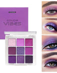 Purple Glitter Matte Eyeshadow Palette, 9 Colors Shimmer High Pigmented Eyeshadow Powder, Dream Purple Eye Shadow Palette Makeup,Waterproof Blendable Colorful Eyeshadow Palette for Girl Women
