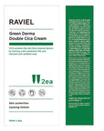 RAVIEL Green Derma Double Cica Cream | Redness relief for face | Calming & Soothing Skin barrier moisturizer for Sensitive Skin | Korean skin care (1.69 fl oz, Pack of 2)