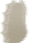 Silicone Body Scrubber Silver-Infused Dual-Sided 3-in-1 for Shower, Body Cleaning+Massage+Exfoliator Body Brush Buffer for Men and Women, Silicone Loofah, Non-Slip Handle (Stone)