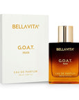 BellaVita Luxury G.O.A.T. Men's Eau De Parfum (3.4 fl.oz) | Natural Refreshing Notes of Bergamot, Lavender, Vetiver & Patchouli Oriental | Fresh Perfume for Men | Long-Lasting Perfume for Mens EDP