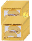 Under Eye Patches, 30 Pairs Gold Eye Mask, Eye Gel Pads With Collagen Treatment for Reducing Dark Circles, Lighten Wrinkles Anti-Aging Moisturizing, Fine Lines Eye Bags Puffiness for Women Men